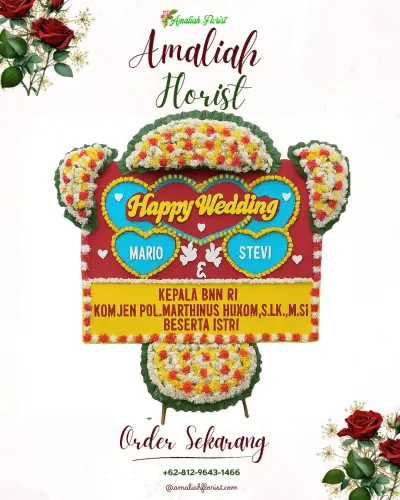 Karangan Papan Bunga Pernikahan di Tunon